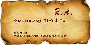 Ruzsinszky Alfréd névjegykártya